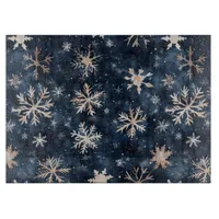 Simple Dark Blue with Snowflakes Cutting Board