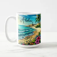 Tropical Ocean Aloha Vacation  Coffee Mug