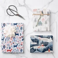 Scandinavian Pattern Gift Wrapping Paper Sheets