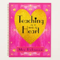 Deluxe Teacher's Planner in Pink, Gold and Black