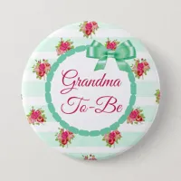 Mommy to be Floral Chic Roses Button