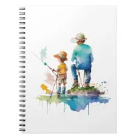 Father and Son Watercolor Illustration Ai Art Notebook