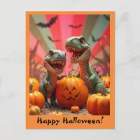 Happy Halloween Dinosaurs Postcard