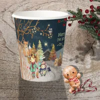 Merry Christmas Winter Magic Blue Paper Cups