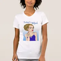 Today's Mood, Retro Lady Flipping the Bird T-Shirt