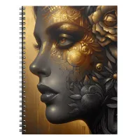 Pretty Woman in Gold Ethereal Notebook