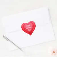 Valentine's Day Fancy Red Hearts Personalized Heart Sticker