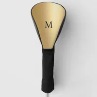 Stylish Minimal Faux Gold Elegant Cool Monogrammed Golf Head Cover