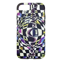 Art Deco - Abstract Distortion black and white iPhone 8/7 Case