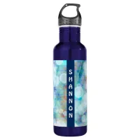 Bubbles Abstract Fluid Art Marble Personalized  Stainless Steel Water Bottle