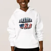 Alabama Picture and USA Flag Font Hoodie