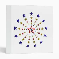 Pattern of Patriotic Stars 3 Ring Binder