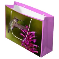 Anna's Hummingbird Hovering Before Anise Hyssop Large Gift Bag
