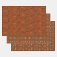 Southwest Canyons Petroglyph and Geometric Pattern Wrapping Paper Sheets