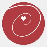 Cute Elegant Red Heart Valentine Love Classic Round Sticker