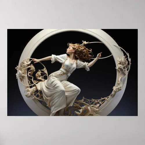 Weaver woman of the white ring painting poster