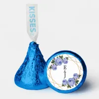 Blue Floral Elegant Gold Glitter Geo Monograms Hershey®'s Kisses®