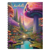 Psychedelic Mushroom Fantasy Spiral Photo Notebook