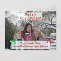 Merry Christmas personalized Family Photo Postcard