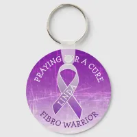 Custom Praying for a Cure Fibro Warrior Keychain