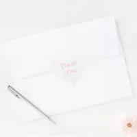 Pastel Candy Stripe Thank You Heart Sticker