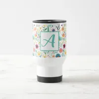 Whimsical Flower Garden on White Mug