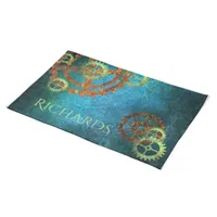 Personalized Steampunk Rusty Clockwork Gears Cloth Placemat