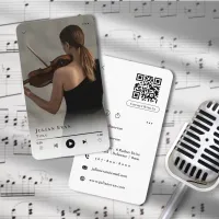 Modern Minimalistic Musician White Business Card