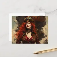 The Steampunk Woman Postcard