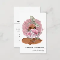 Chic Pink Hair Stylist Business Card