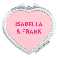 Pink Conversation Heart Compact Mirror