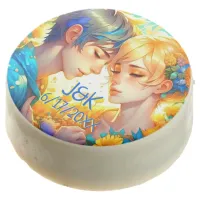 Anime Boy and Girl Floral Couple Personalized Chocolate Covered Oreo
