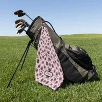 Elegant pink and black lace in vintage style,  golf towel