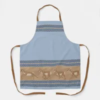 Southwest Pronghorn Antelope Blue Border Medium Apron