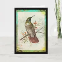 Vintage Hummingbird Card