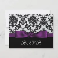 purple damask  rsvp