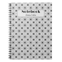 Black and White Elegant Abstract pattern Notebook