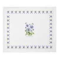 Purple Pansies Reversible Duvet Cover