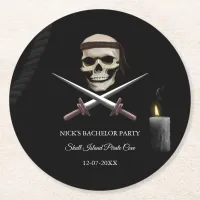 Pirate Bachelor / Birthday Party - pirate-themed Round Paper Coaster