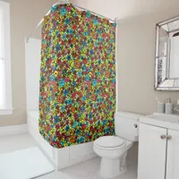 Retro flowers shower curtain