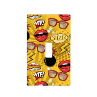 The Bomb Retro Lips Red/Gold ID553 Light Switch Cover