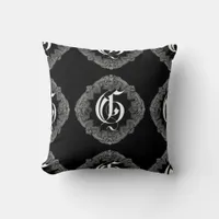 Elegant Goth Initial G Throw Pillow