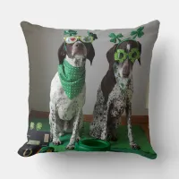 St. Patrick's Day Dogs Ready to Party 20x20 Pillow