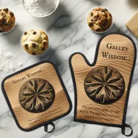 Unique Customized Beach Sand Dollar Galley Wisdom Oven Mitt & Pot Holder Set