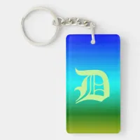 Sea and Sky Blue and Green Gradient Keychain