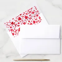 Valentine Birthday Red Confetti Hearts Envelope Liner