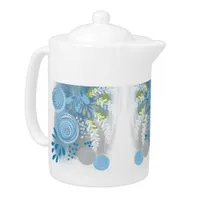 Abstract Floral Teapot