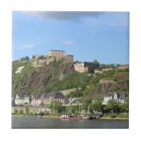 Koblenz with Festung Ehrenbreitstein Ceramic Tile