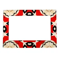 Tribal Ethnic Boho Chic Geometric Red Black Beige Magnetic Frame