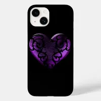 Filigree Goth Purple Heart Case-Mate iPhone 14 Case